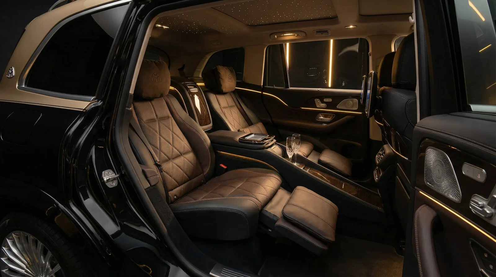 Mercedes-Maybach GLS 600 rear cabin with executive recliners
